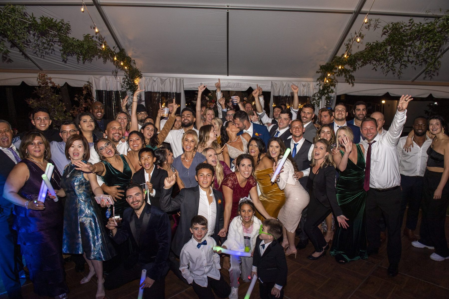 Outdoor terrace group gathering overlooking Shinnecock Bay at Ocean View Terrace Inn