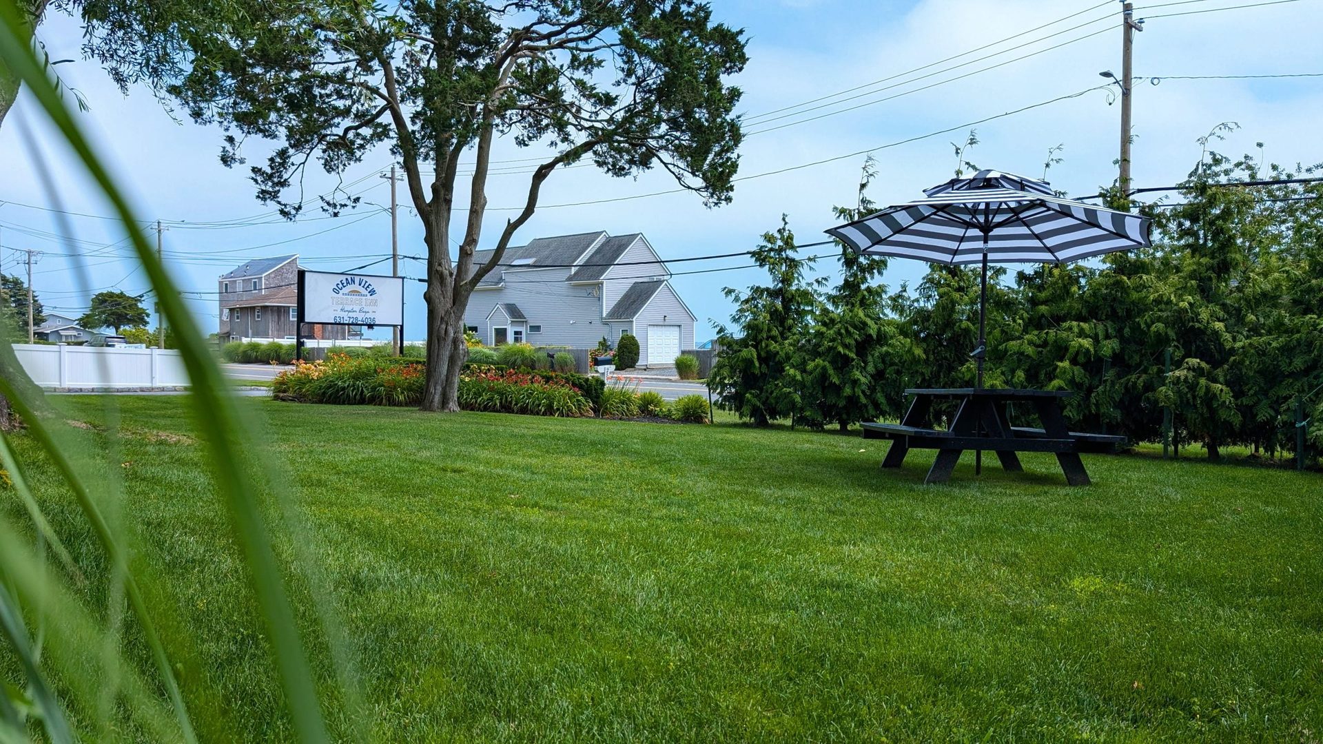 Private bay beach at Ocean View Terrace Inn on Shinnecock Bay