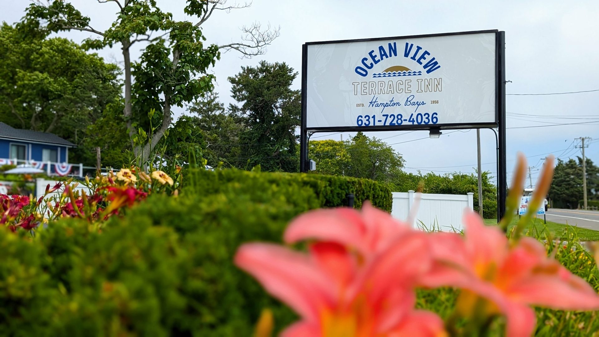Sunset over Shinnecock Bay from Ocean View Terrace Inn